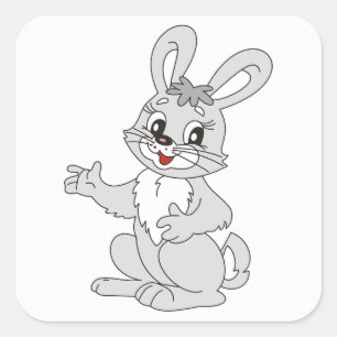 Sticker Carré Lapin