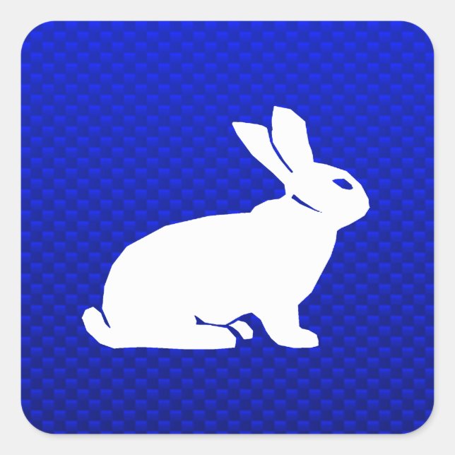 Sticker Carré Lapin bleu (Devant)