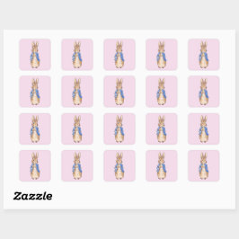 Sticker Carré Lapin classique Bunny veste bleue