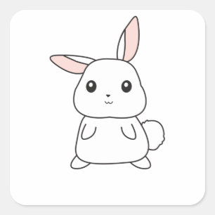 Sticker Carré Lapin Lapin Mets Animaux Pour Enfants Lapin Pâques