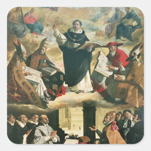 Sticker Carré L'apothéose de saint Thomas d'Aquin, 1631 (Devant)
