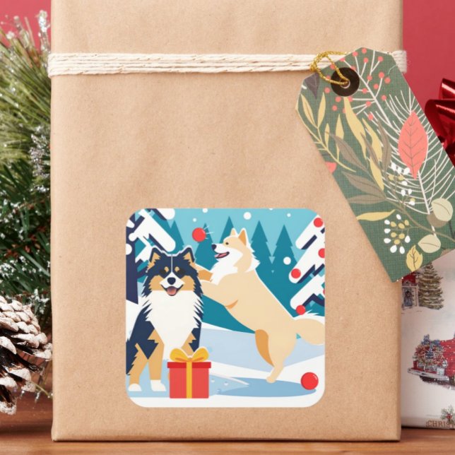 Sticker Carré LAPPHUND FINLANDAIS 2024 vacances (Créateur téléchargé)