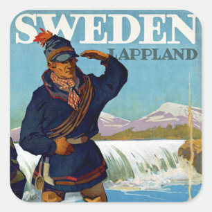 Sticker Carré ~ Lappland de la Suède