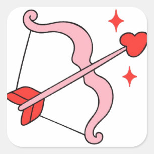 Sticker Carré L'arc et la flèche d'amour de Cupidon – Illustrati