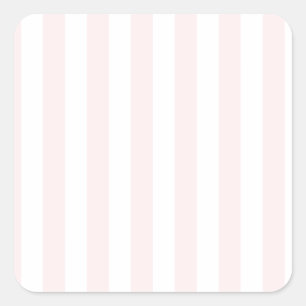 Sticker Carré Larges rayures - blanches et pâles - rose
