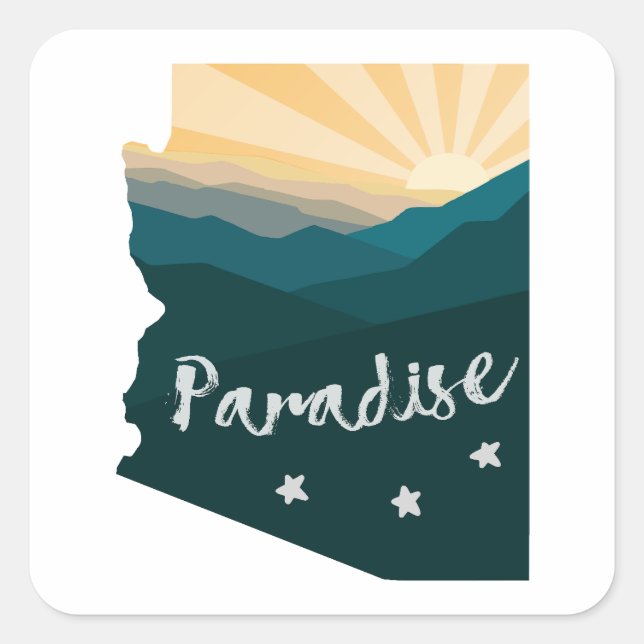Sticker Carré L'Arizona est le paradis (Devant)