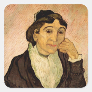 Sticker Carré L'Arlésienne (Madame Ginoux) de Vincent van Gogh