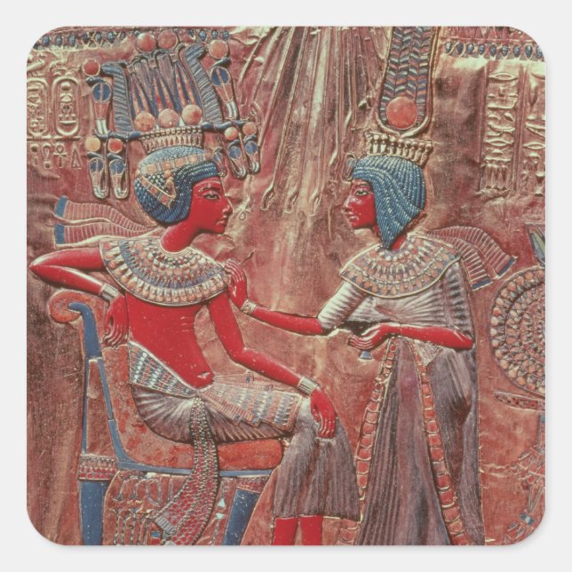 Sticker Carré L'arrière du trône de Toutankhamon (Devant)