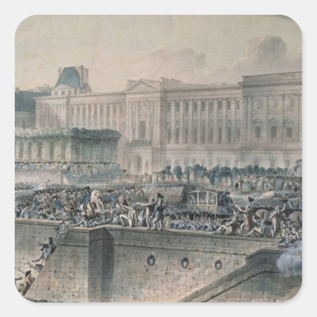 Sticker Carré L'arrivée de Louis XVI devant le (Devant)