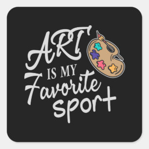 Sticker Carré L'art est mon sport favori