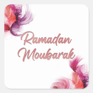 Sticker Carré L'art islamique du Ramadan Moubarak