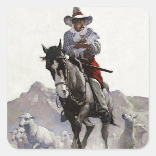 Sticker Carré L'art occidental sauvé par NC Wyeth