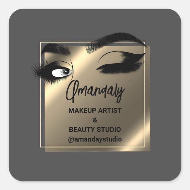 Sticker Carré Lashes Nettoyant maquillage Beauté Magasin Merci G (Devant)