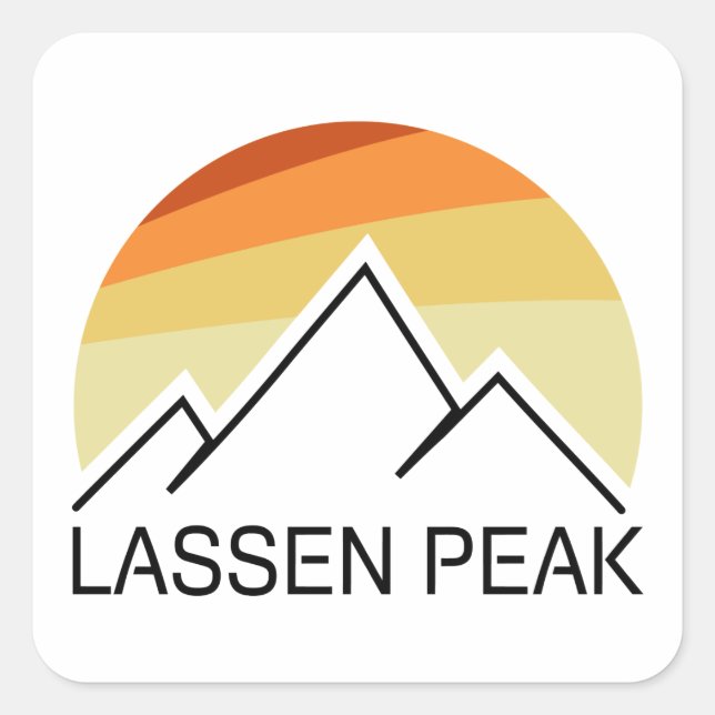Sticker Carré Lassen Peak California Retro (Devant)