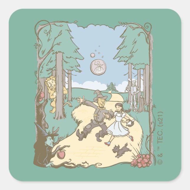 Sticker Carré L'Assistant D'Oz™ | Storbook Yellow Brick Road (Devant)