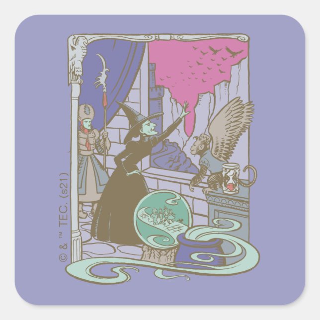 Sticker Carré L'Assistant D'Oz™ | Storybook Wicked Witch™ (Devant)