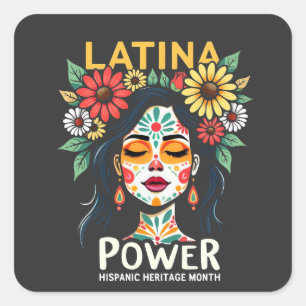Sticker Carré Latina Power Mois du patrimoine hispanique