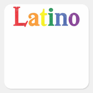 Sticker Carré Latino Gay LGBT Distressed Rainbow Design