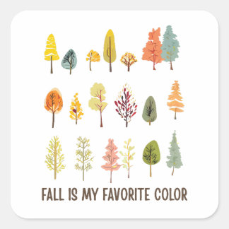 Sticker Carré L'automne est ma couleur préférée