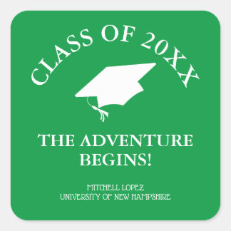 Sticker Carré L'aventure commence la graduation