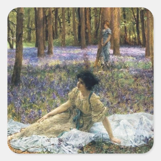 Sticker Carré Lawrence Alma Tadema Bluebells (Devant)