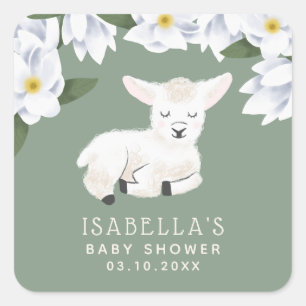 Sticker Carré Le Baby shower de l'agneau