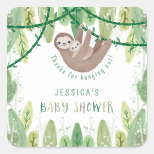Sticker Carré Le baby shower de paresse de maman et de bébé vous