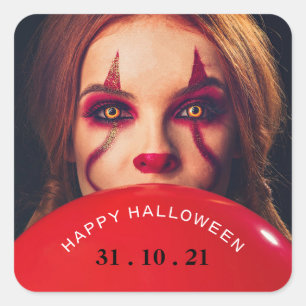 Sticker Carré Le ballon du diable, Happy Halloween