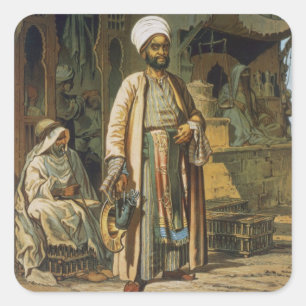 Sticker Carré Le Barbier, de 'Souvenir du Caire', 1862 (litho)