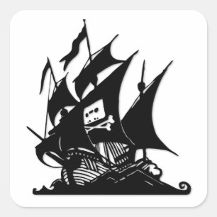 Sticker Carré Le bateau de logo de baie de pirate