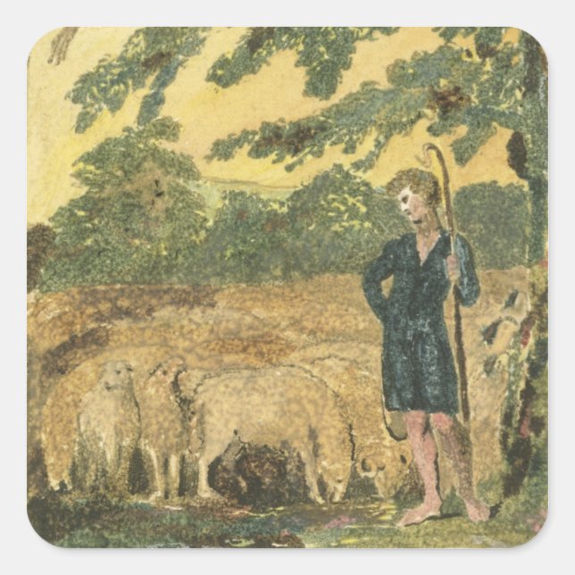 Sticker Carré Le berger, de "Chansons d'innocence", 1789 (col. (Devant)