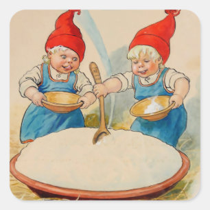 Sticker Carré « Le bol de pudding » par Jenny Nystrom