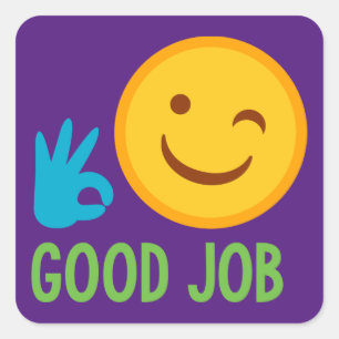 Sticker Carré Le bon travail Emoji