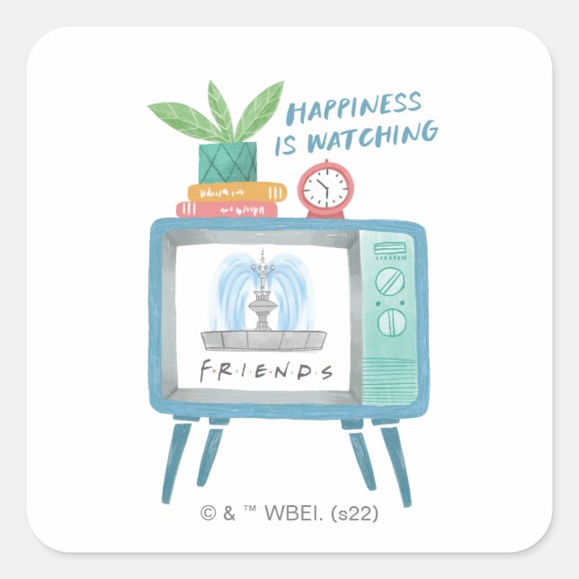 Sticker Carré Le bonheur regarde AMIS™ (Devant)