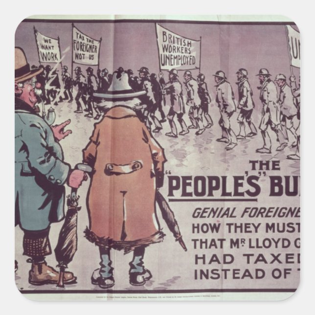 Sticker Carré Le budget du peuple", 1909 (Devant)