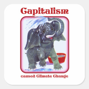 Sticker Carré Le capitalisme a causé le changement climatique
