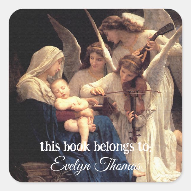 Sticker Carré Le chant des anges, Bouguereau (Devant)