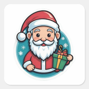 Sticker Carré Le charmant Père Noël