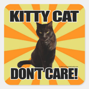 Sticker Carré Le chat de Kitty ne s'inquiètent pas