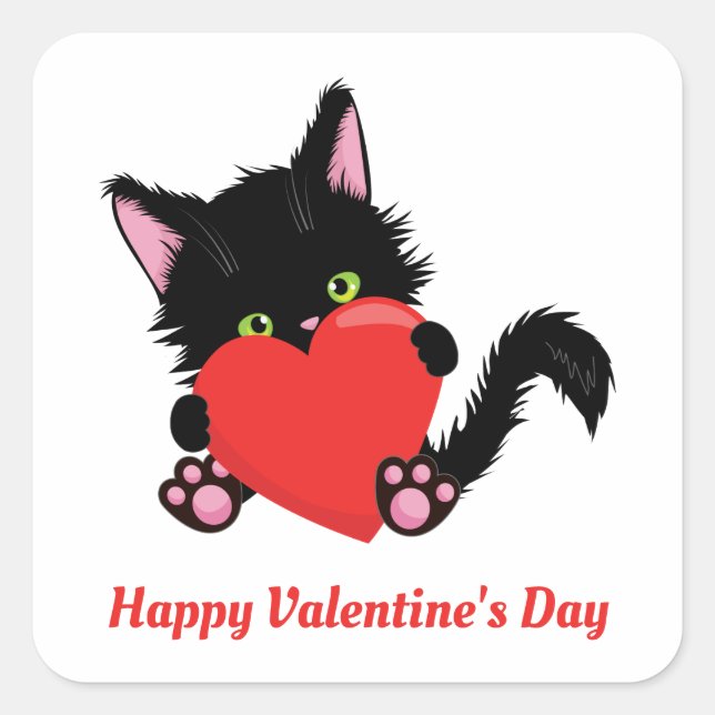 Sticker Carré Le chat de Valentine (Devant)
