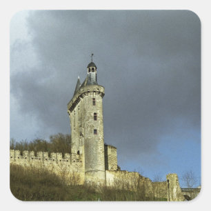 Sticker Carré Le château de Chinon est sur une colline