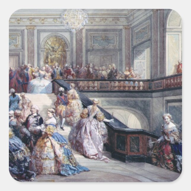 Sticker Carré Le château de Versailles à pied (Devant)
