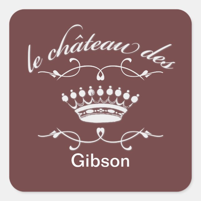Sticker Carré le château des VOS NOM (Devant)