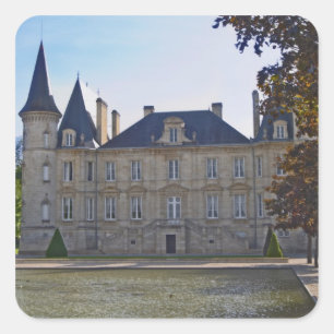 Sticker Carré Le Chateau Pichon Longueville Baron et étang