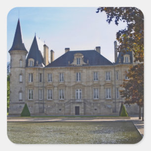 Sticker Carré Le Château Pichon Longueville Baron et l'étang