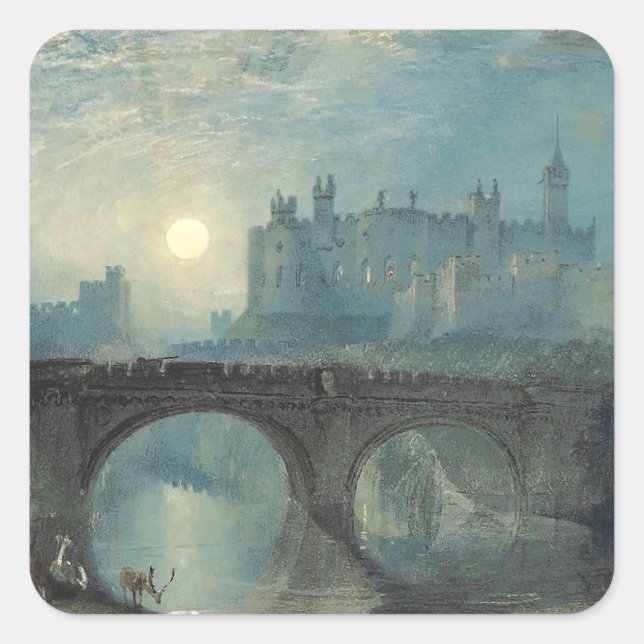 Sticker Carré Le château William Turner Alnwick (Devant)