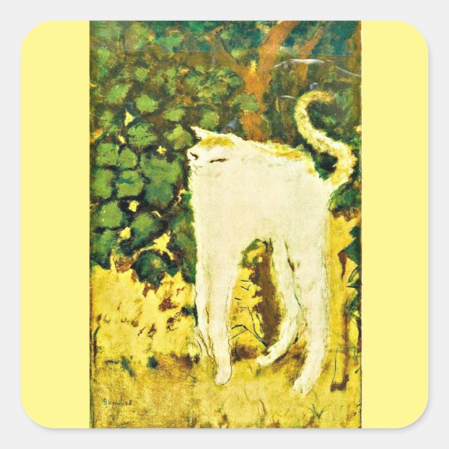 Sticker Carré Le chaton blanc (Devant)