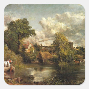 Sticker Carré Le Cheval Blanc par John Constable,