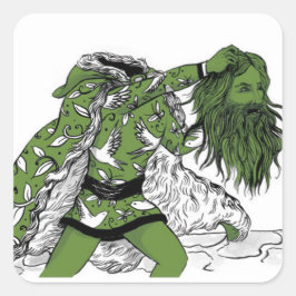Sticker Carré Le Chevalier vert sans tête