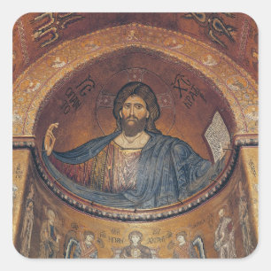 Sticker Carré Le Christ Pantocrator et Madonna